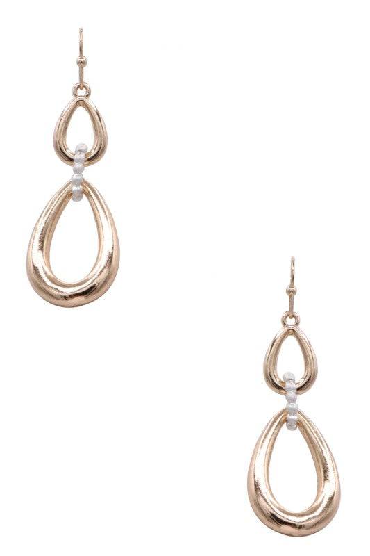 Two-Tone Double Teardrop Dangle Earrings