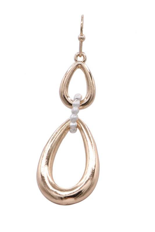 Two-Tone Double Teardrop Dangle Earrings