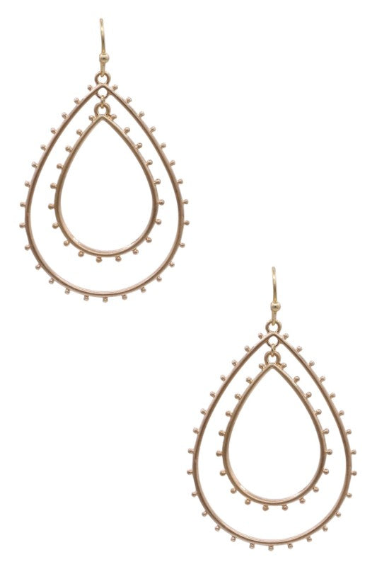 Open Frame Teardrop Dangle Earrings