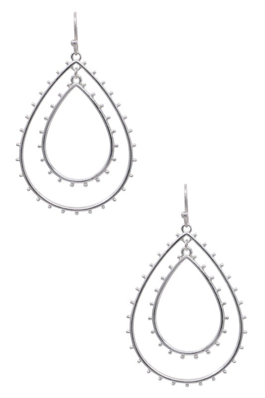 Open Frame Teardrop Dangle Earrings
