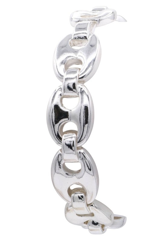 Bold Oval Link Stretch Bracelet