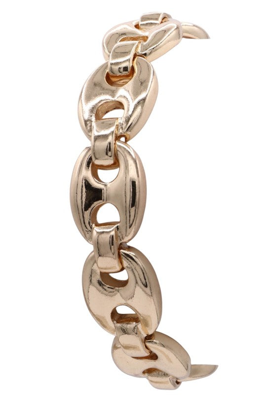 Bold Oval Link Stretch Bracelet