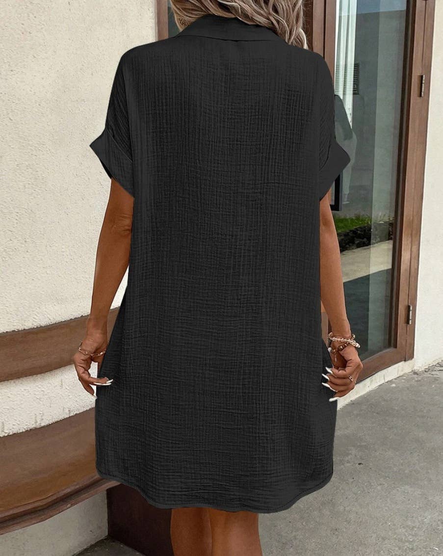 V-Neck Button Down Dress