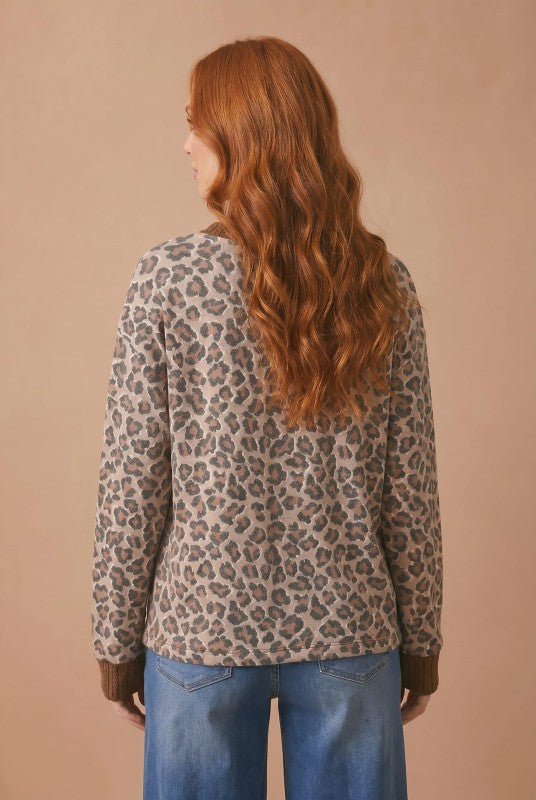 Leopard Print Button Cardigan