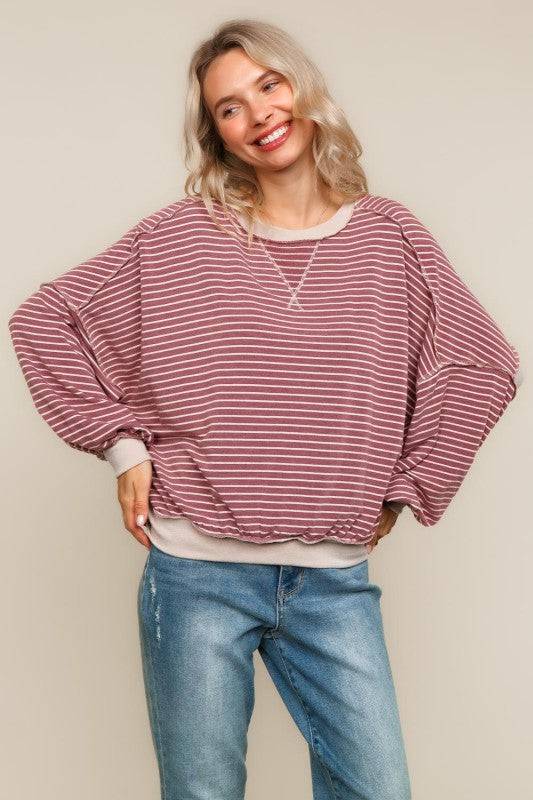 Crew Neck Loose Fit Pullover Knit Top
