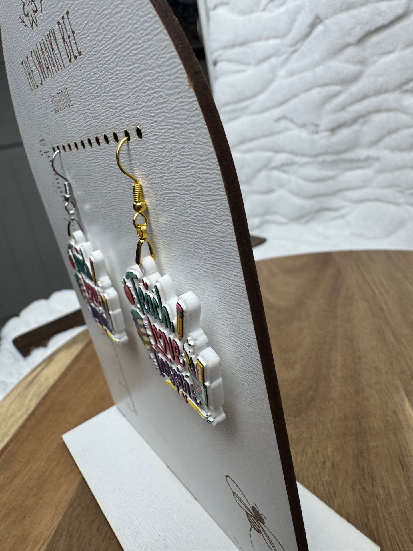Teach Love Inspire Acrylic Teacher Earrings