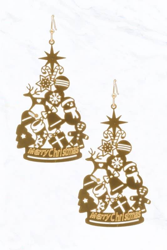 Merry Christmas Tree Earrings – Festive Holiday Jewelry