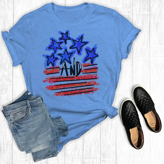 Stars And Stripes Splatter Graphic Tee