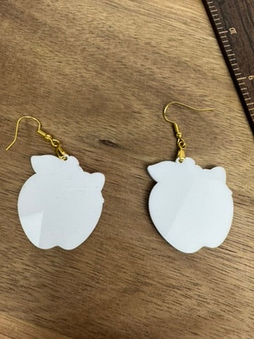 Teacher Life Leopard Apple Acrylic Earrings