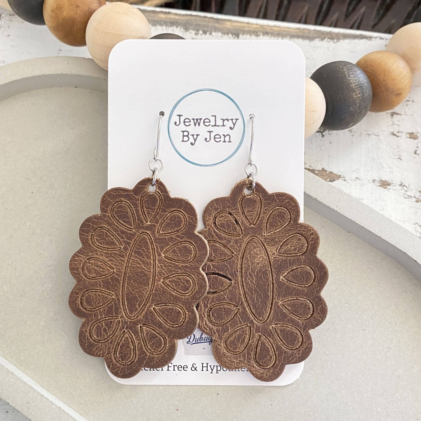 Vintage Cowboy Brown Earrings