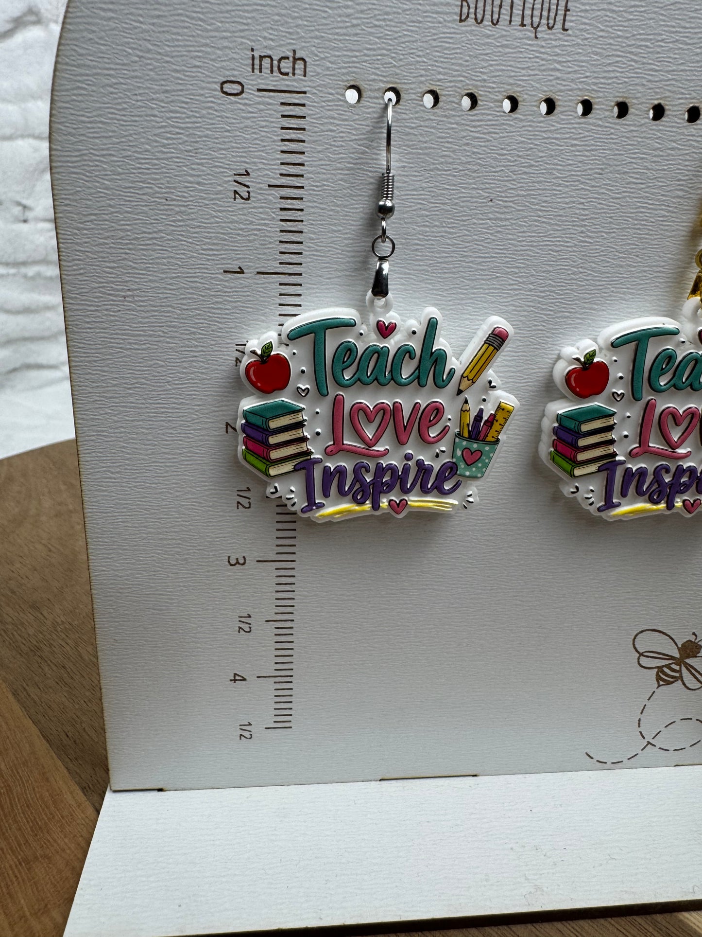Teach Love Inspire Acrylic Teacher Earrings