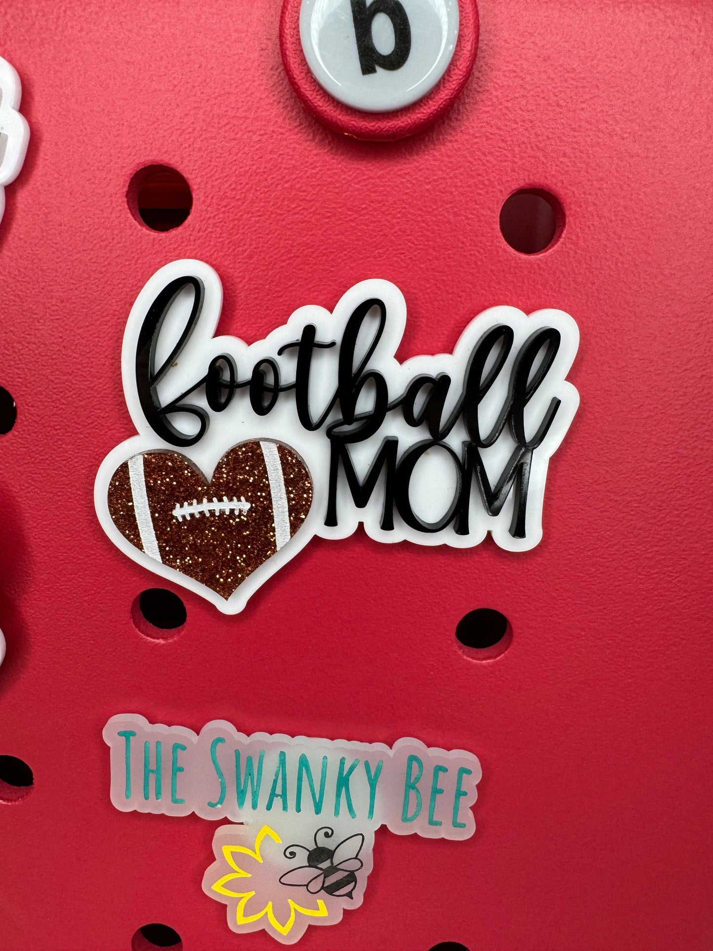 Sports Mom Charm for Bogg Style Bags - Supportive Mom Bag Accessory - Versatile Sports Theme - Perfect for Soccer, Baseball, Football Moms and Many more