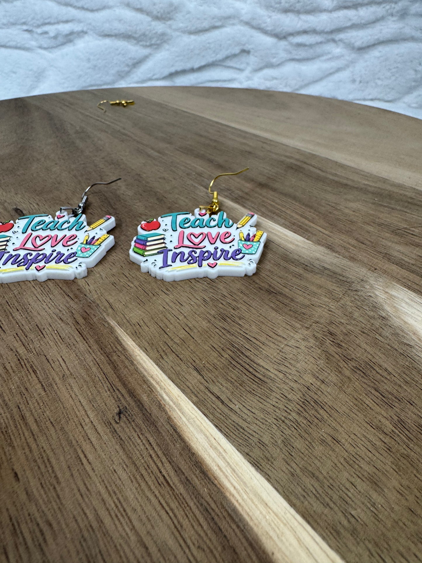 Teach Love Inspire Acrylic Teacher Earrings