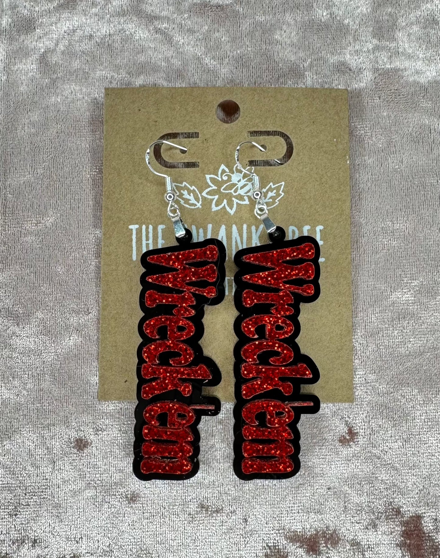 Wreck 'em Earrings - Texas Tech Inspired Jewelry -  College Football Fan Gear - TTU Alumni Gift
