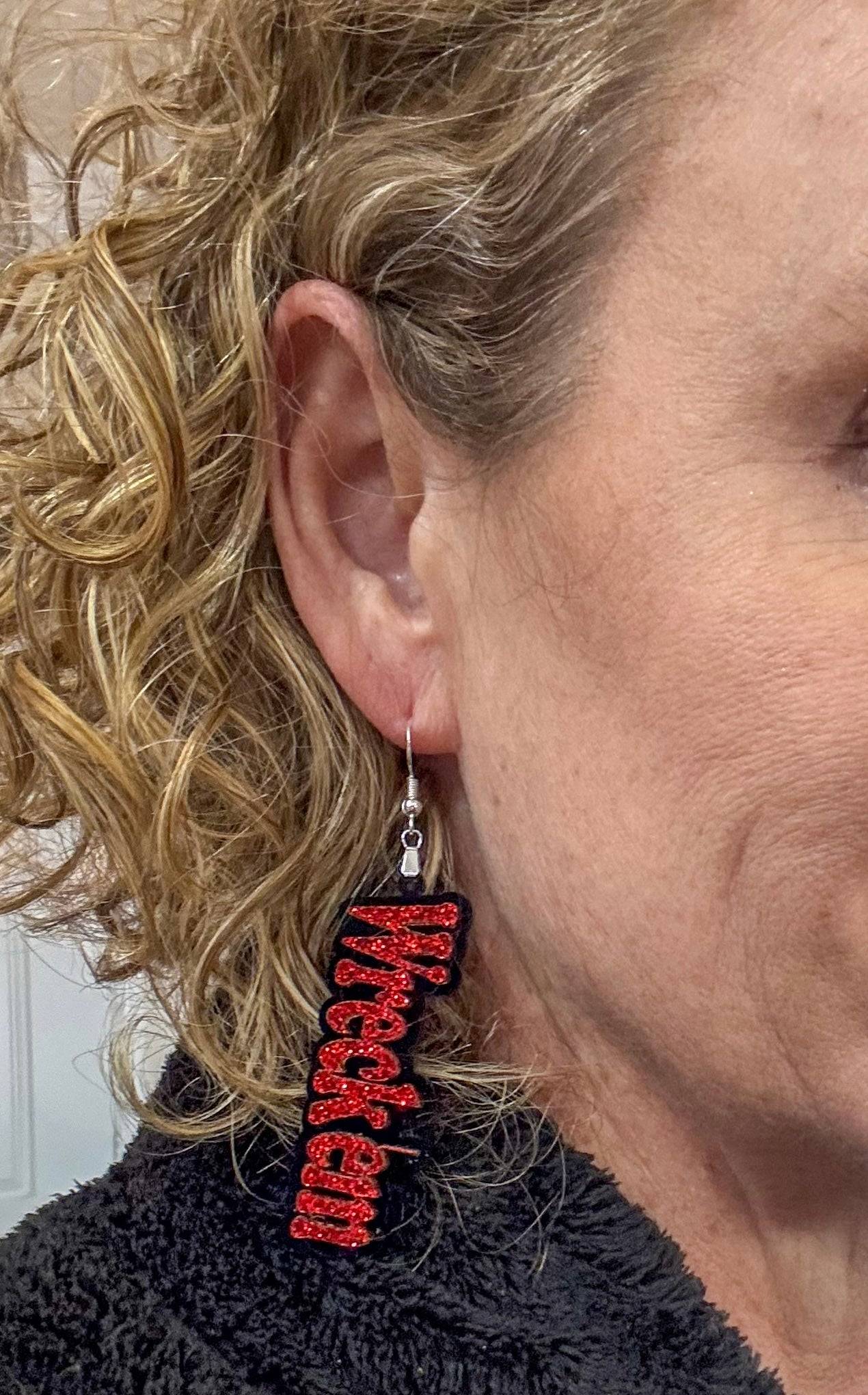 Wreck 'em Earrings - Texas Tech Inspired Jewelry -  College Football Fan Gear - TTU Alumni Gift