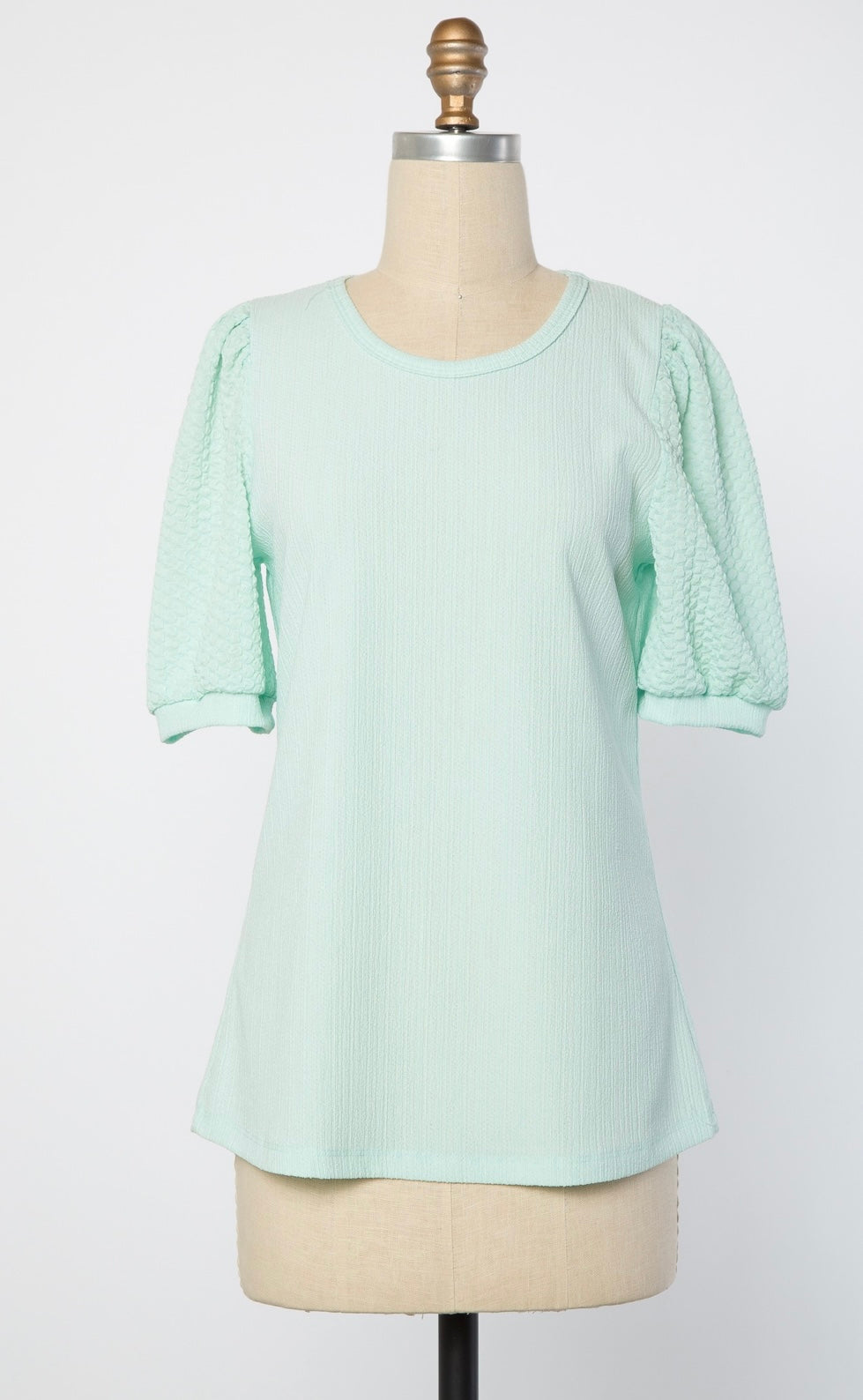 Puff Sleeve Textured Top