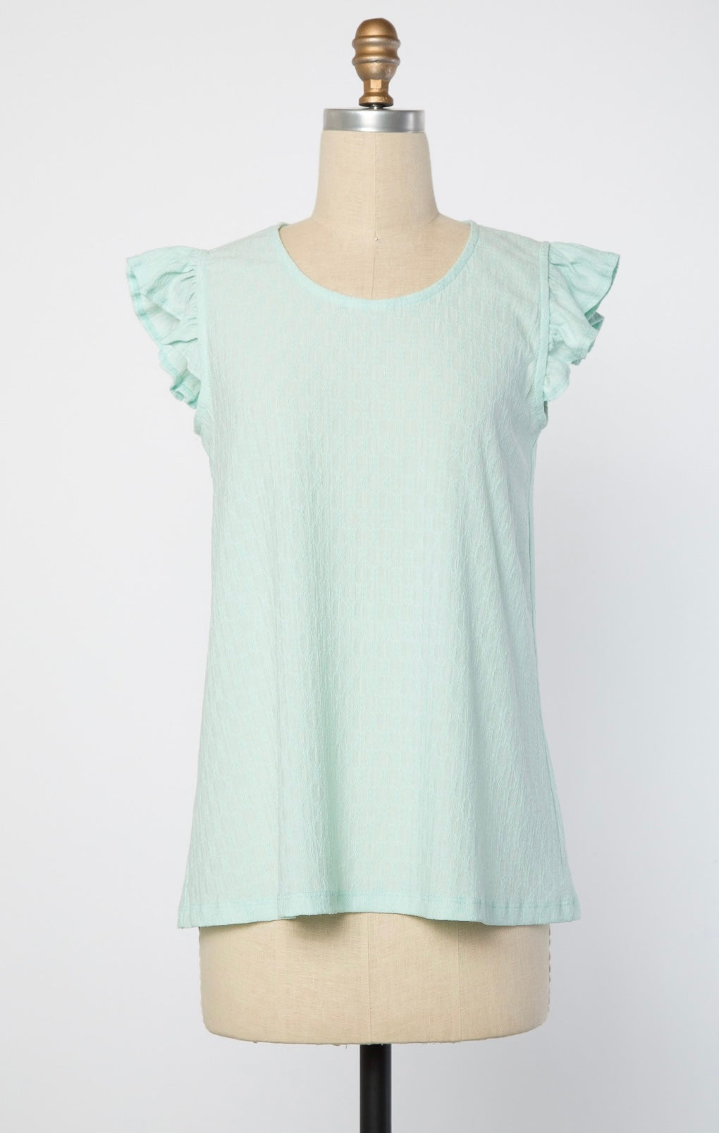Ruffled Cup Sleeve Top