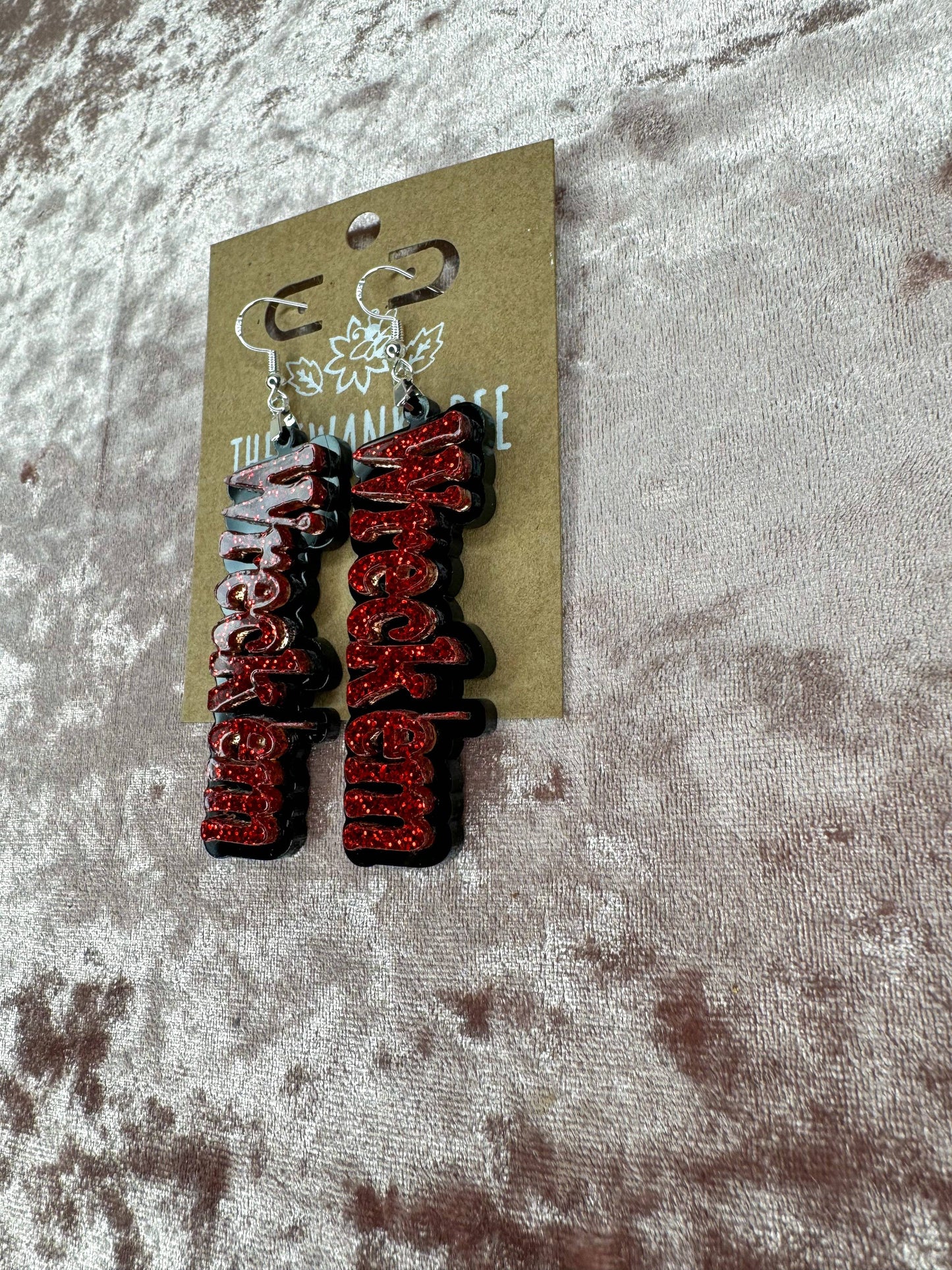 Wreck 'em Earrings - Texas Tech Inspired Jewelry -  College Football Fan Gear - TTU Alumni Gift