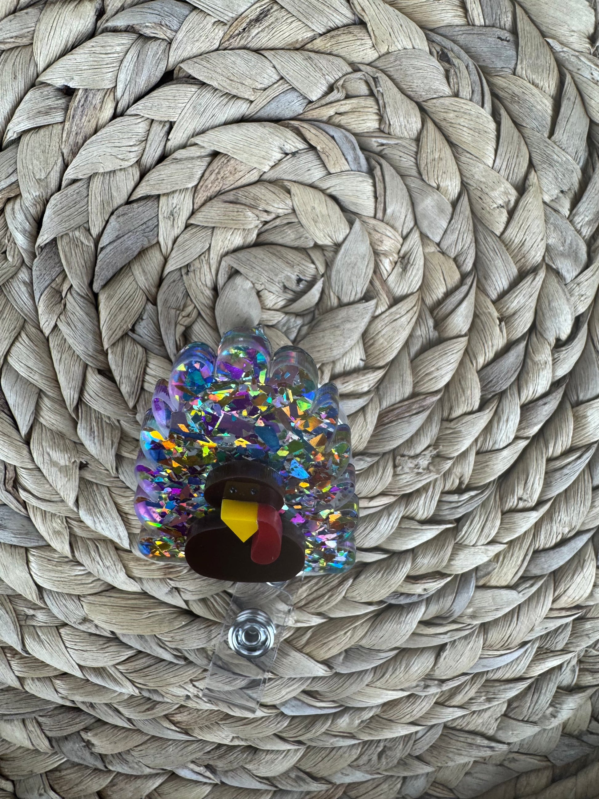 Glitter Turkey Badge Reel