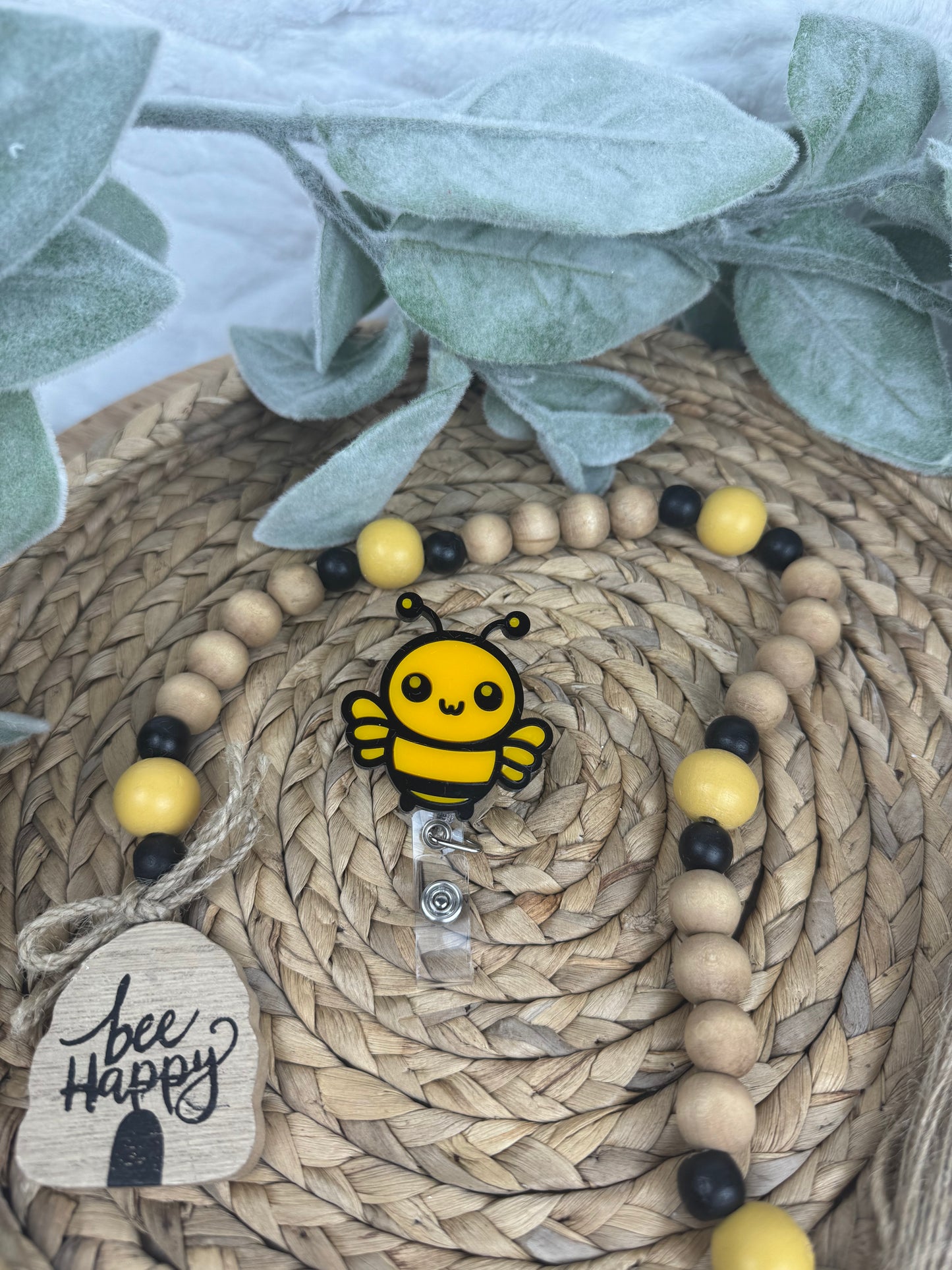 Cute Bumblebee Interchangeable Badge Reel – Fun Retractable ID Holder