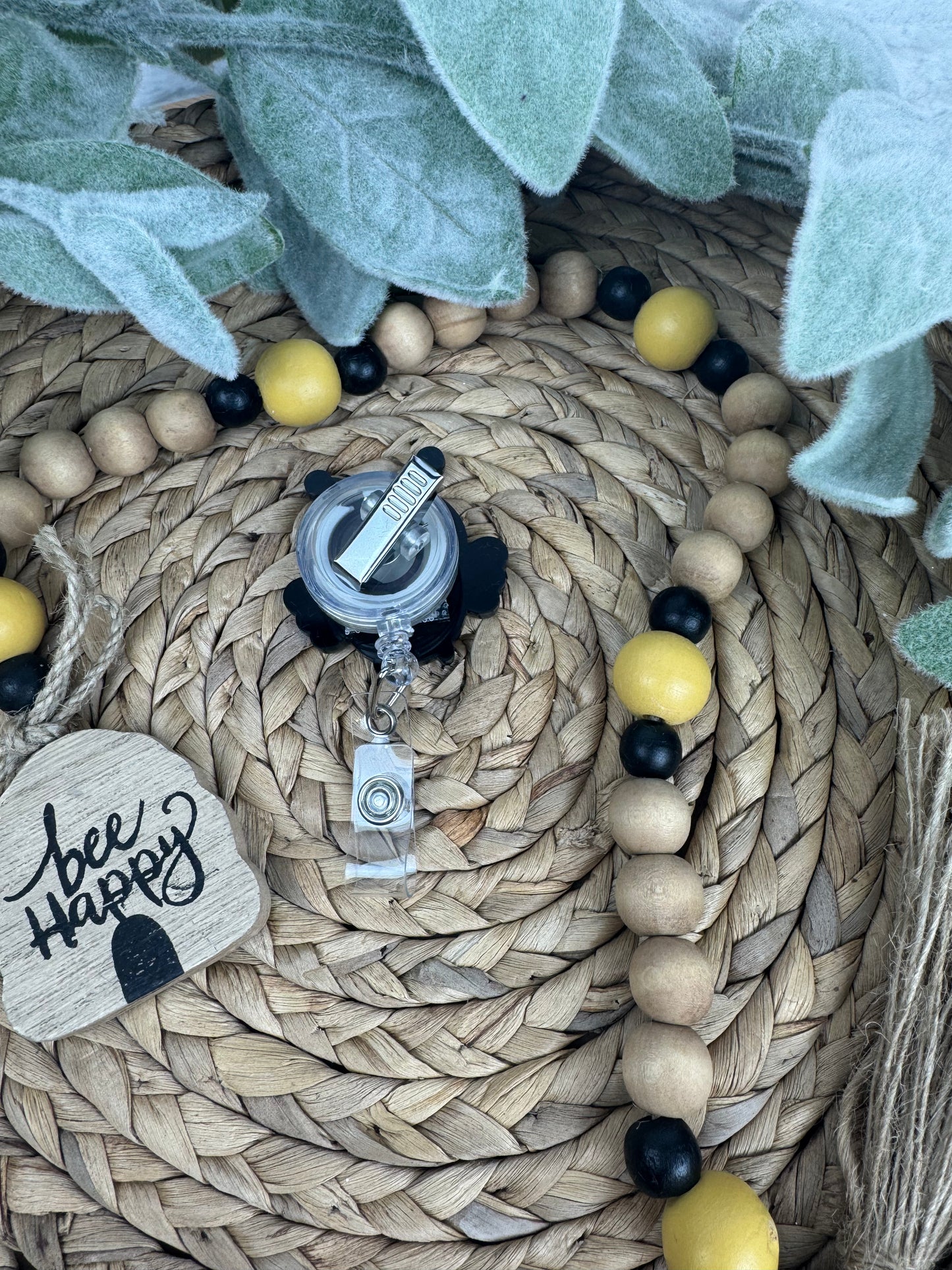 Cute Bumblebee Interchangeable Badge Reel – Fun Retractable ID Holder