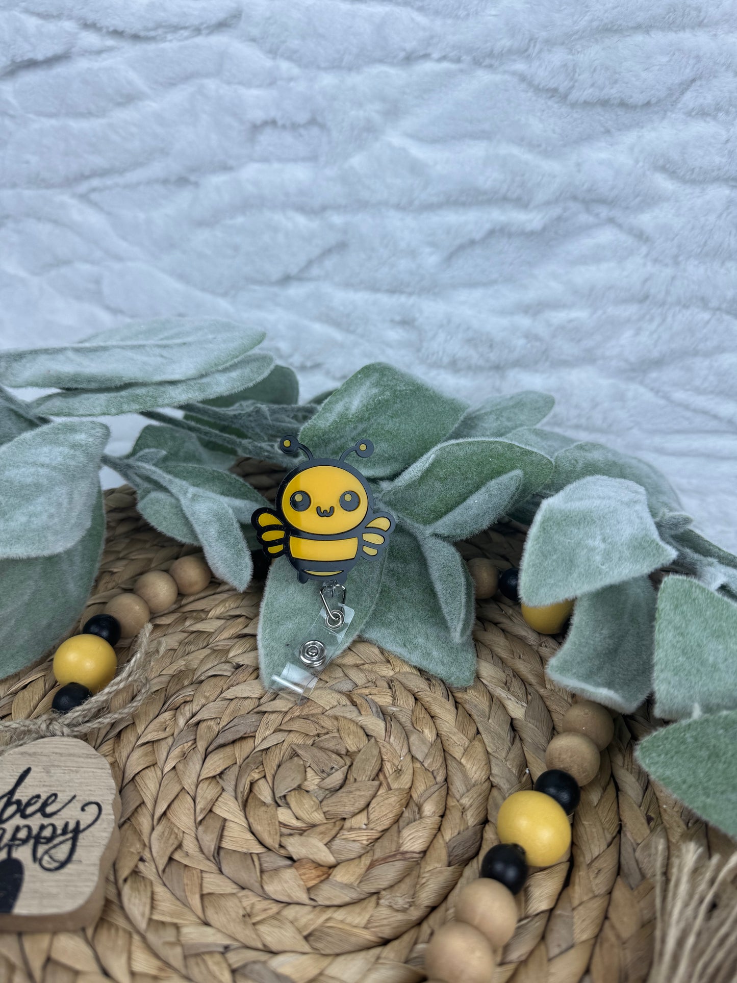 Cute Bumblebee Interchangeable Badge Reel – Fun Retractable ID Holder