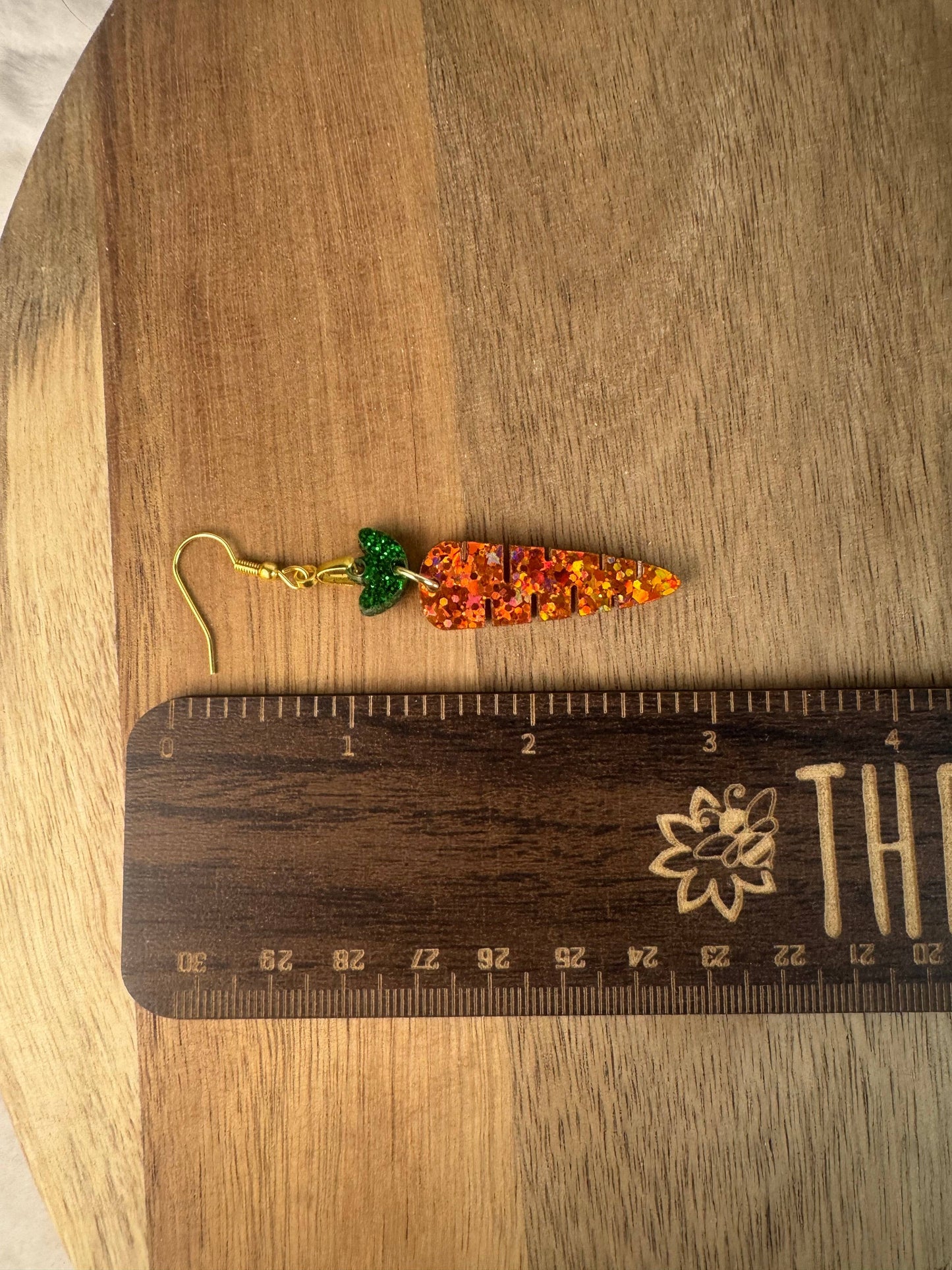 Glitter Carrot Dangle Earrings for Spring Style