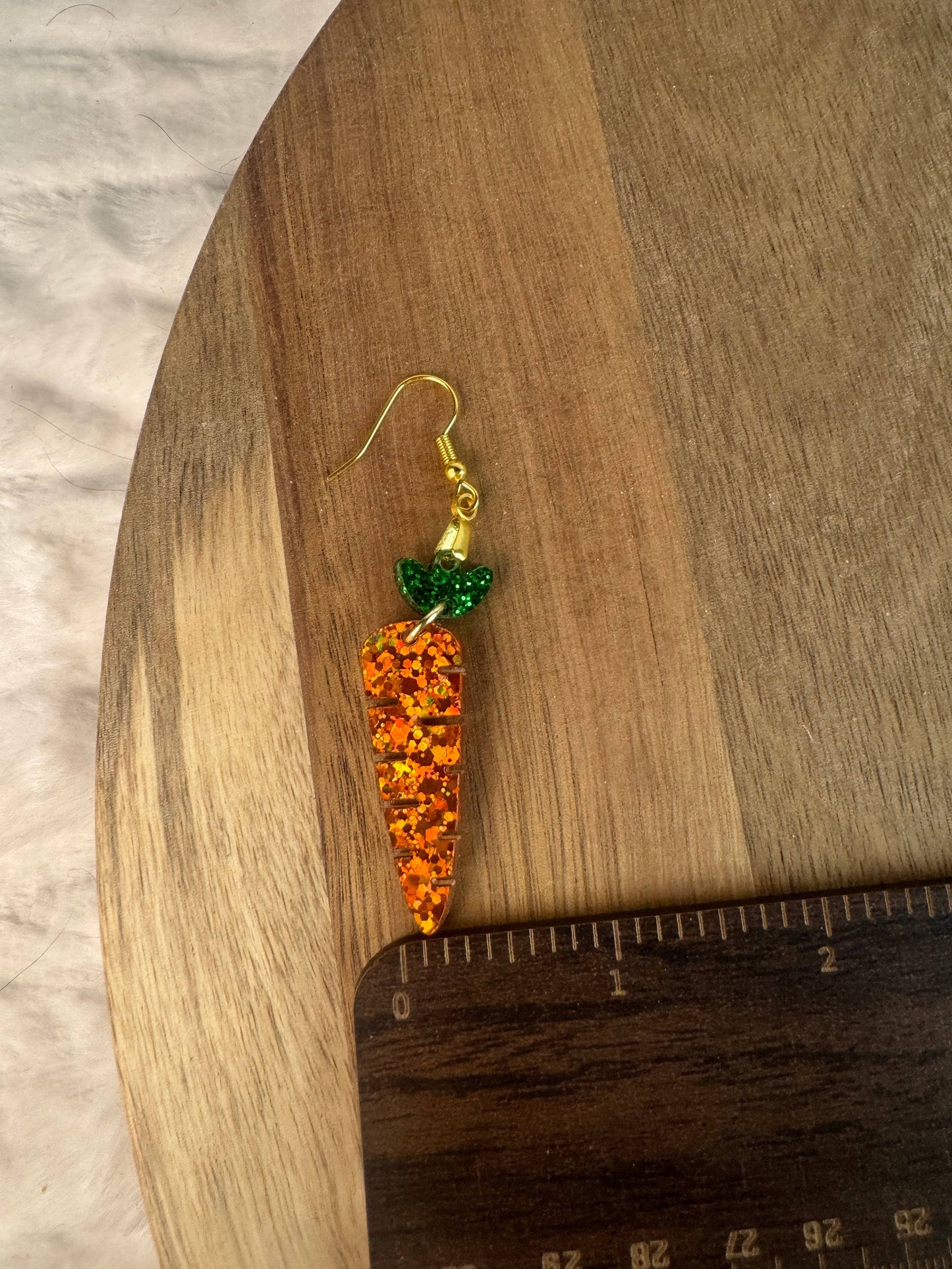 Glitter Carrot Dangle Earrings for Spring Style