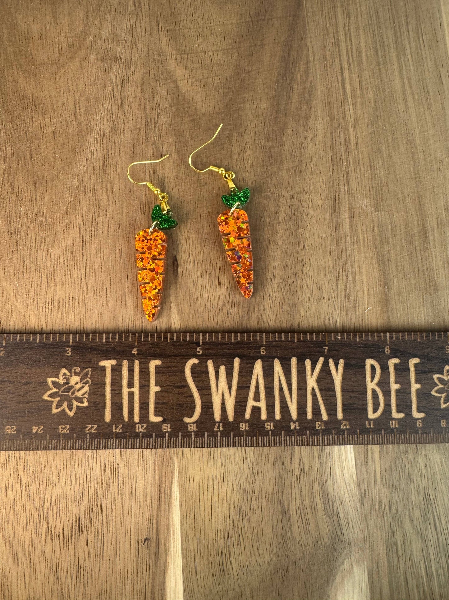 Glitter Carrot Dangle Earrings for Spring Style
