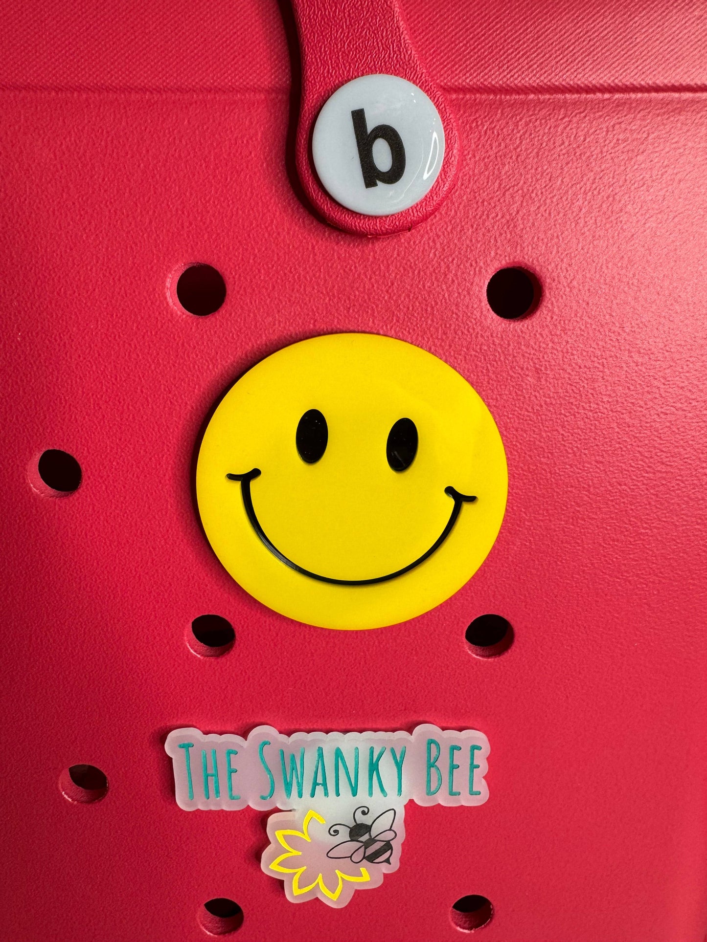 Smiley Face Charm for Bogg Bags - Happy Face Bag Accessory - Cheerful Bogg Bag Charm - Yellow Smiley Emoji - Gift for Her
