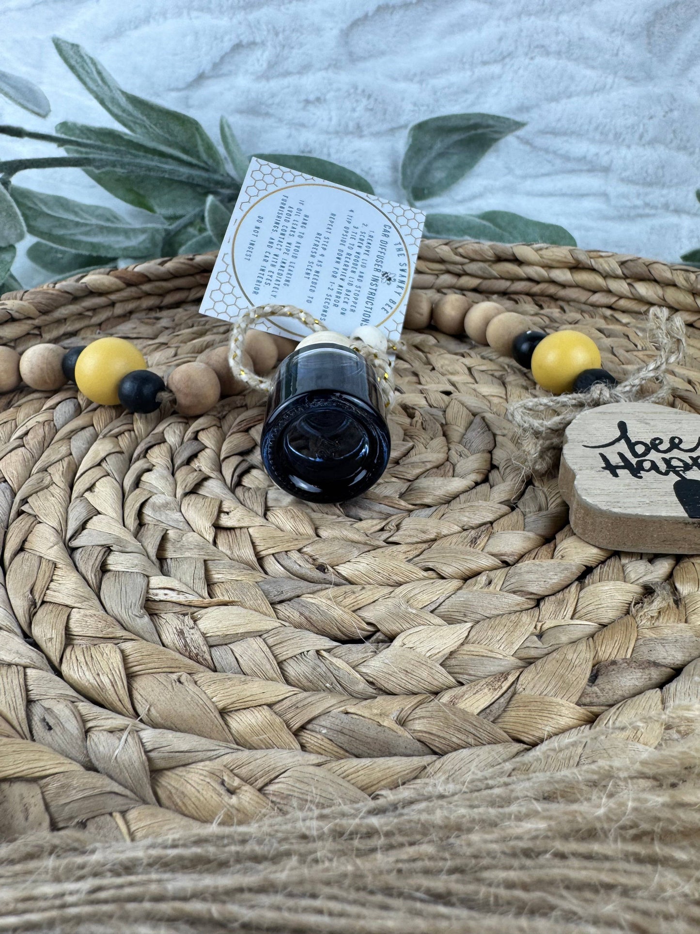 Swanky Bee Car Diffuser – Leather Scent with Cedar & Musk
