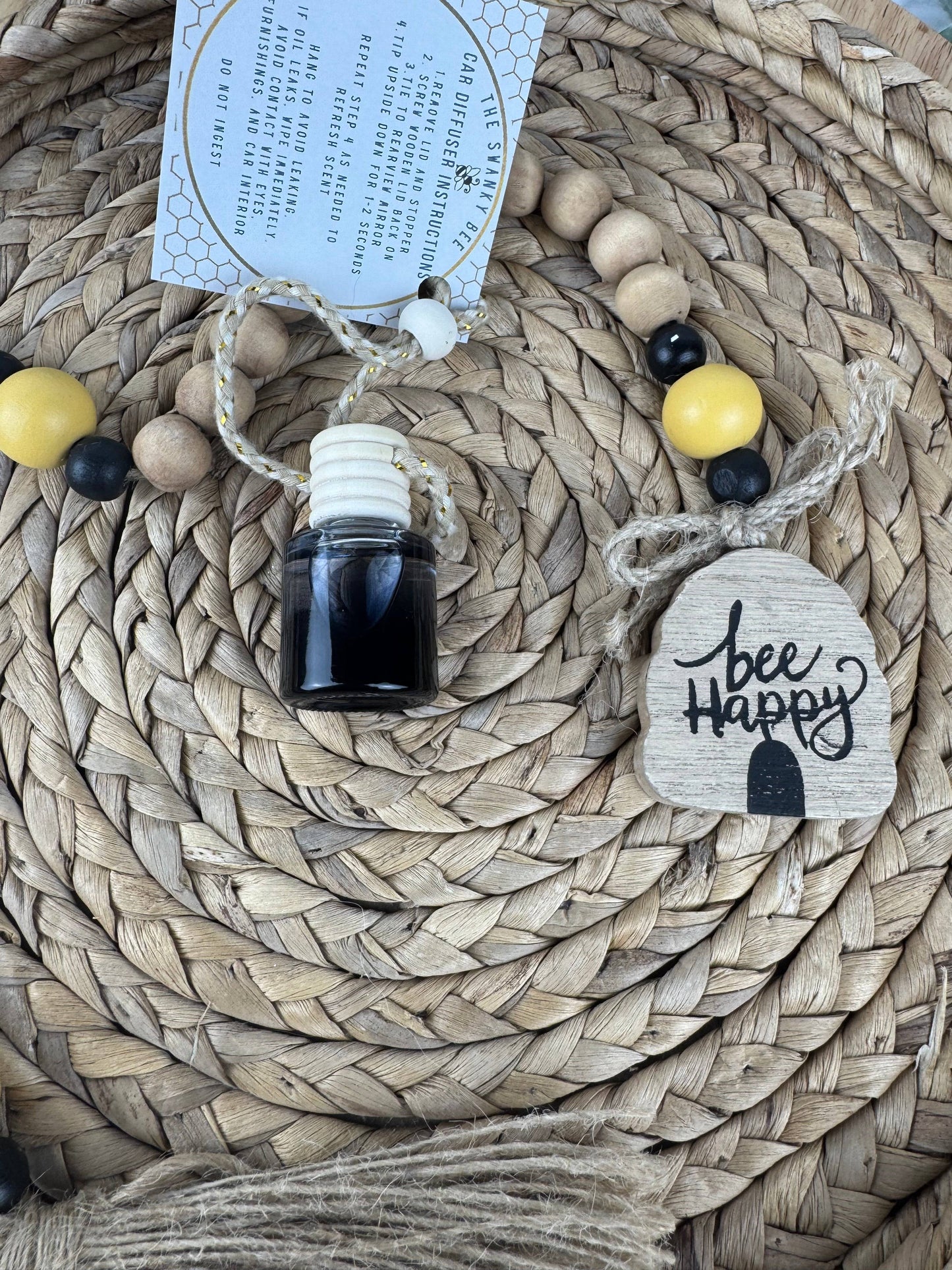 Swanky Bee Car Diffuser – Leather Scent with Cedar & Musk
