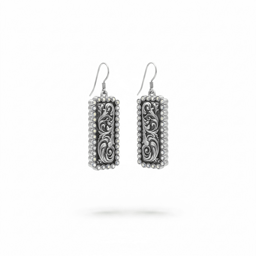 Western Rhinestone Earrings - Elegant Style