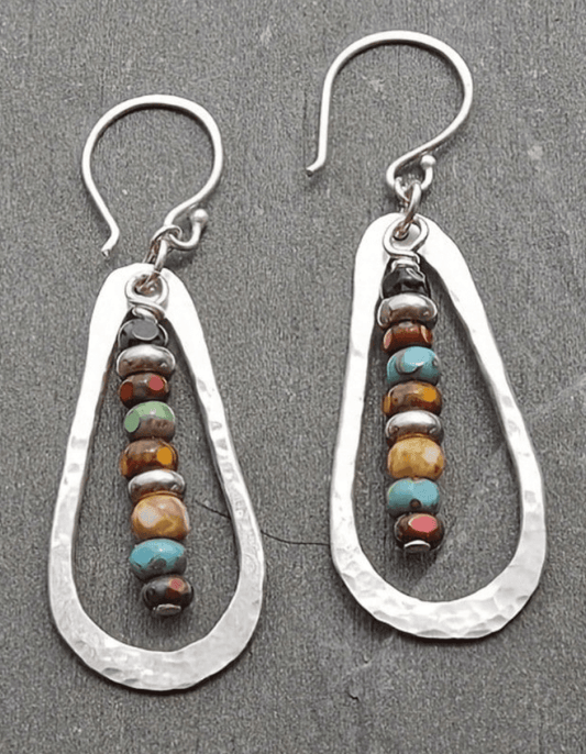 Boho Water Drop Vintage Dangle Earrings with Colorful Beads