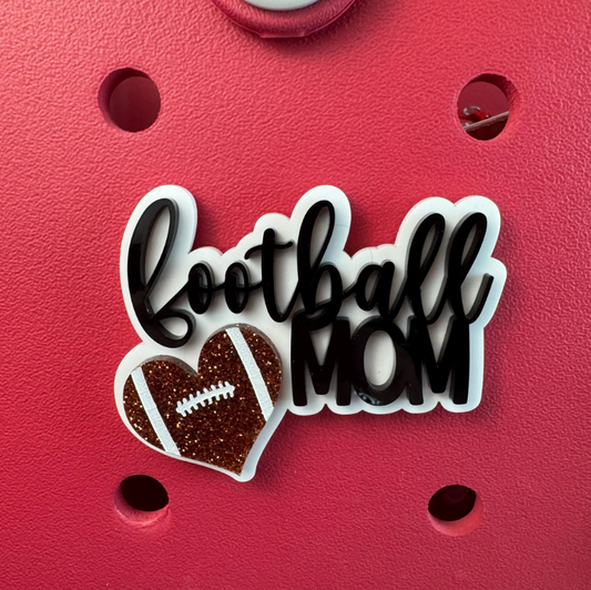Sports Mom Bag Charm for Bogg Style Bags – Football, Baseball, Volleyball, Softball, Basketball, Soccer