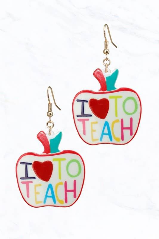 Love To Teach Apple Earrings – Whimsical Teacher Gift