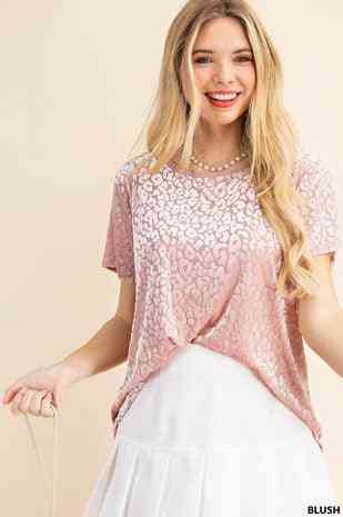 Blush Burn Out Leopard Top - The Swanky Bee