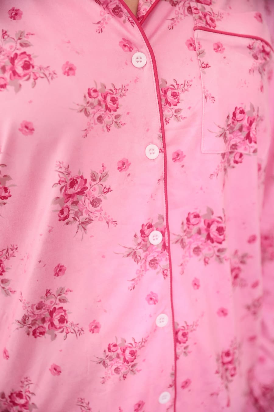 Blushing Blooms Ruffle Pajama Set