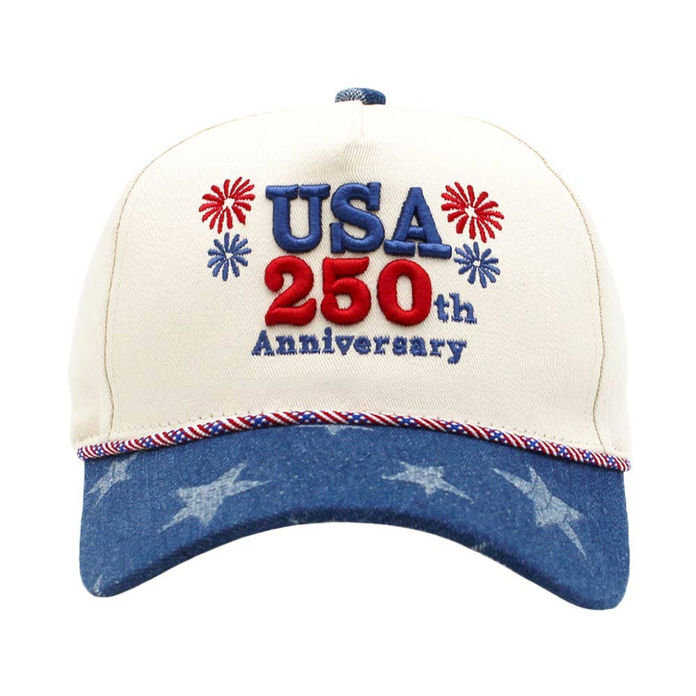 USA 250th Anniversary Embroidered Baseball Cap