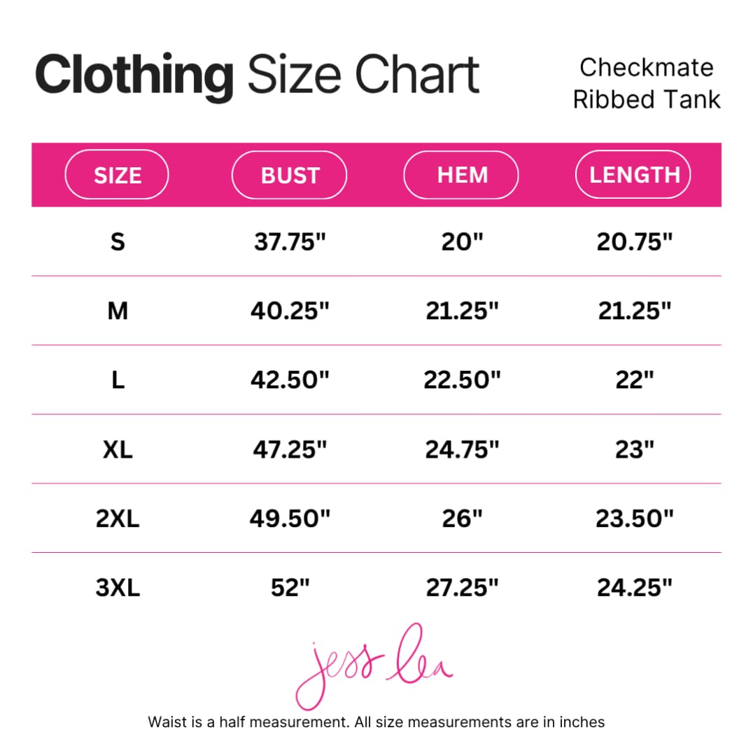 Checkmate Ribbed Tank- Black