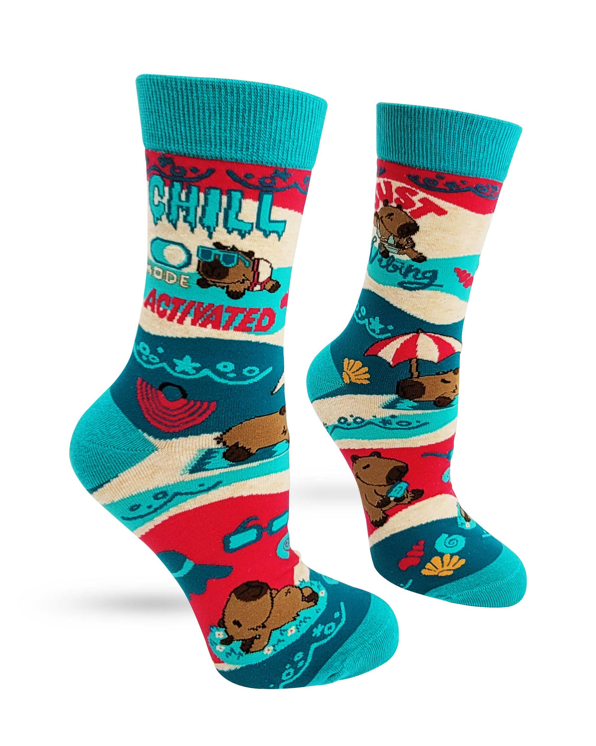 Chill Mode Activated Capybara Women's Crew Socks