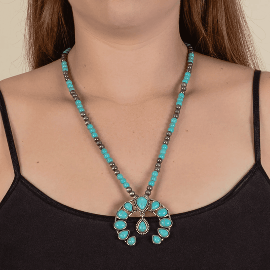 Turquoise Squash Blossom Necklace