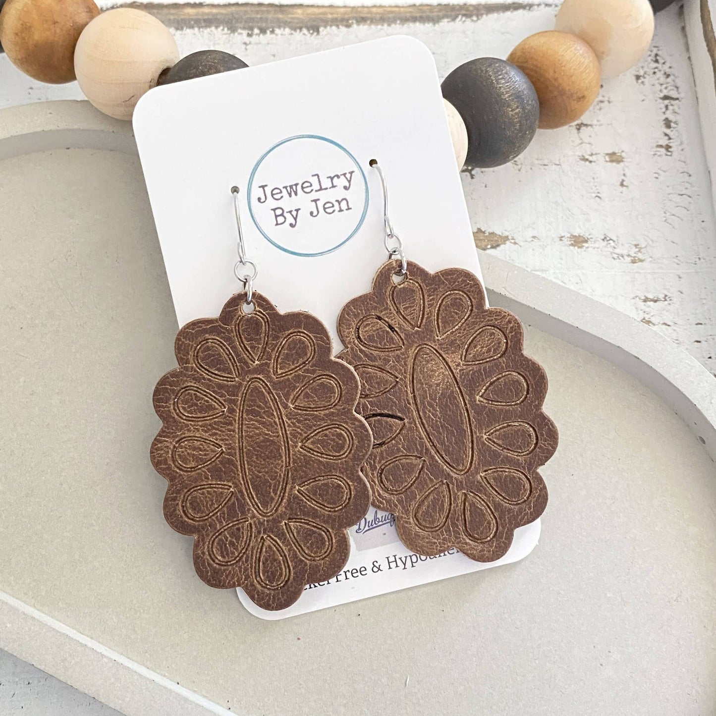 Vintage Cowboy Brown Earrings