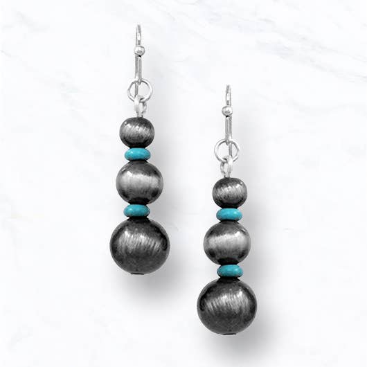 Oxidized Beaded Drop Earrings – Bold & Lightweight Style