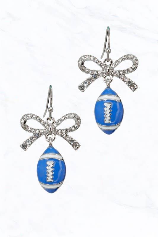 Football and Bow Dangle Earrings