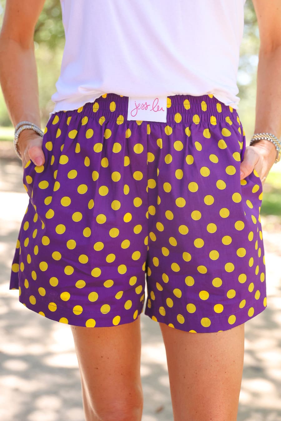 Easy Win Polka Dot Boxer Shorts- Purple