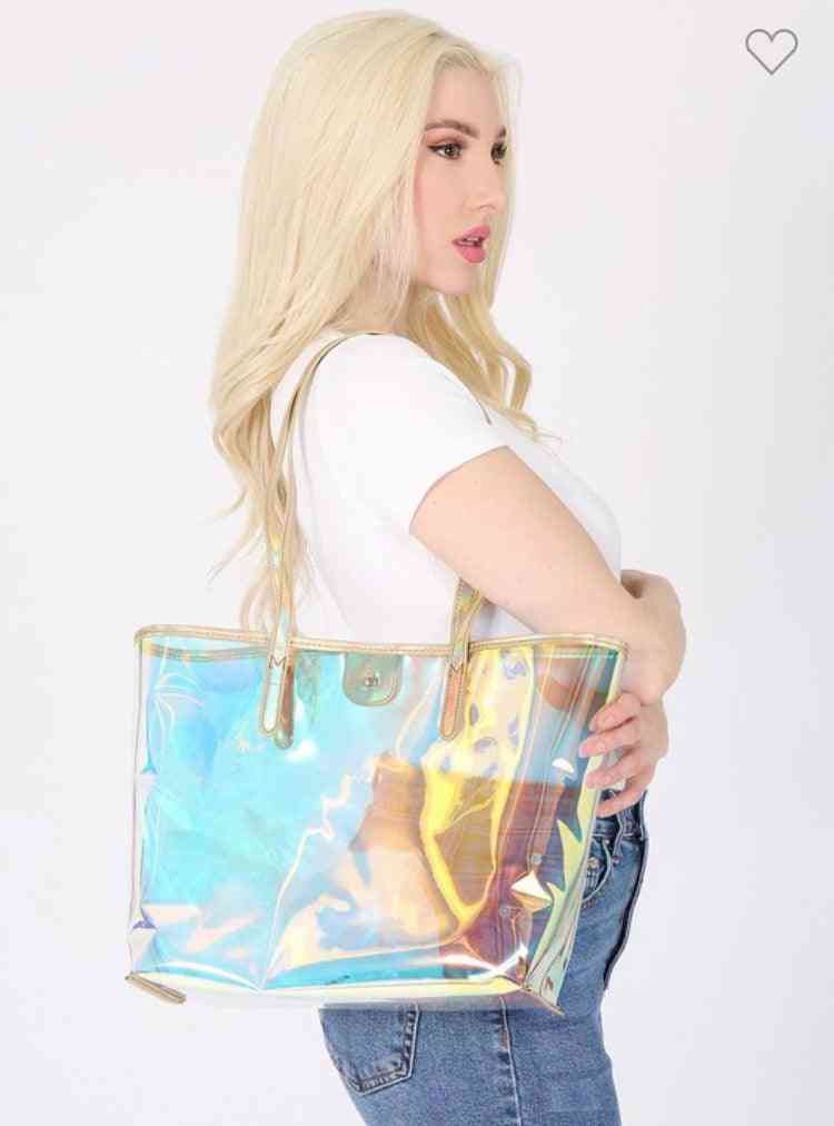 Holographic Clear Bag - The Swanky Bee