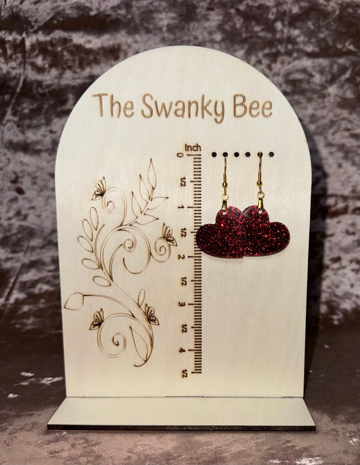 Red Glitter Heart Earrings: Sparkly Romantic Jewelry
