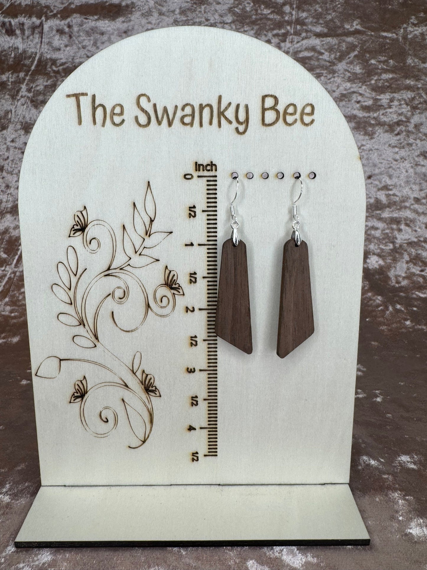 Handmade Walnut Drop Earrings: Artisan Wood Jewelry