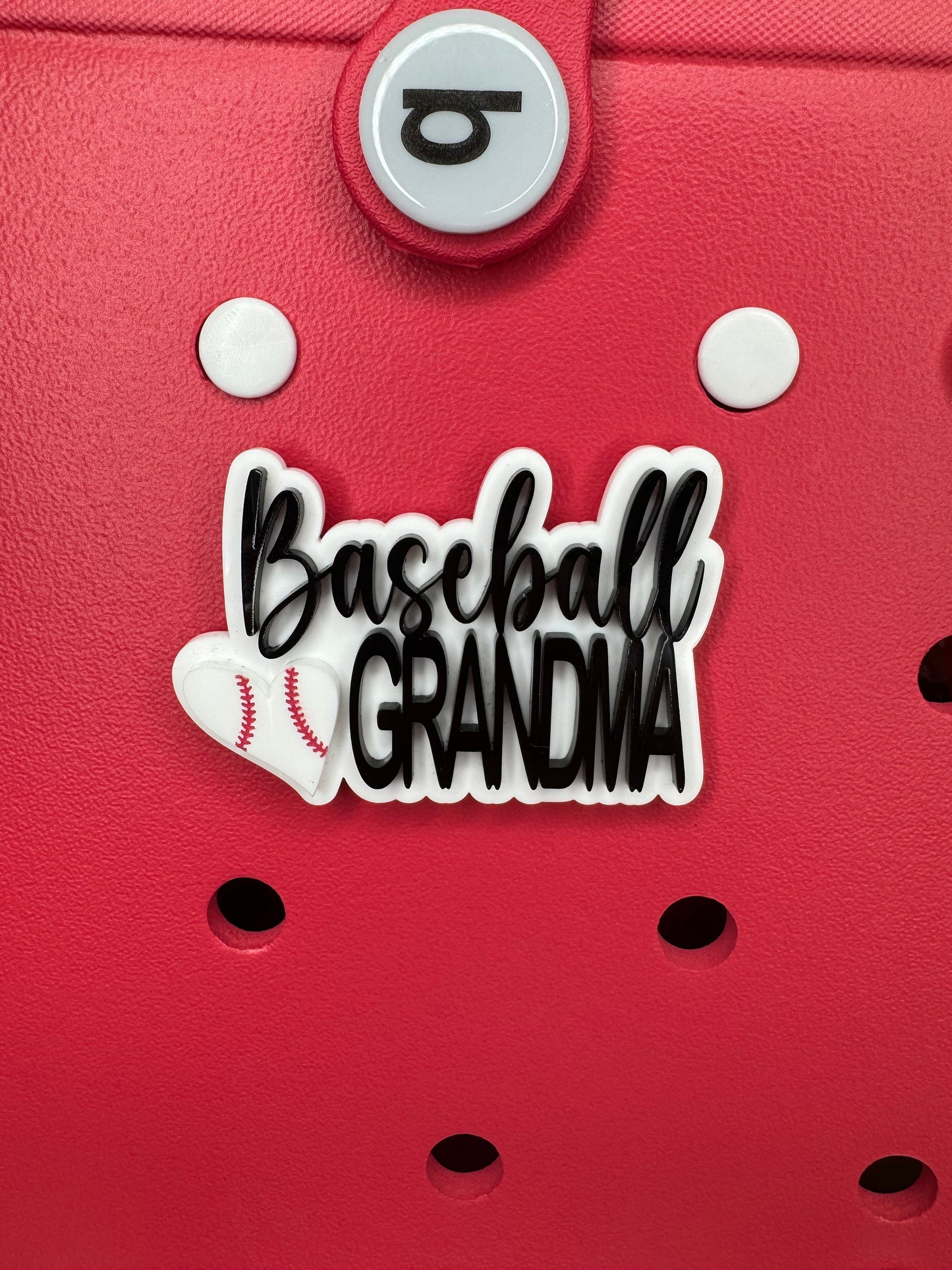 Baseball Grandma Charm for Bogg Bag: Sports Gift